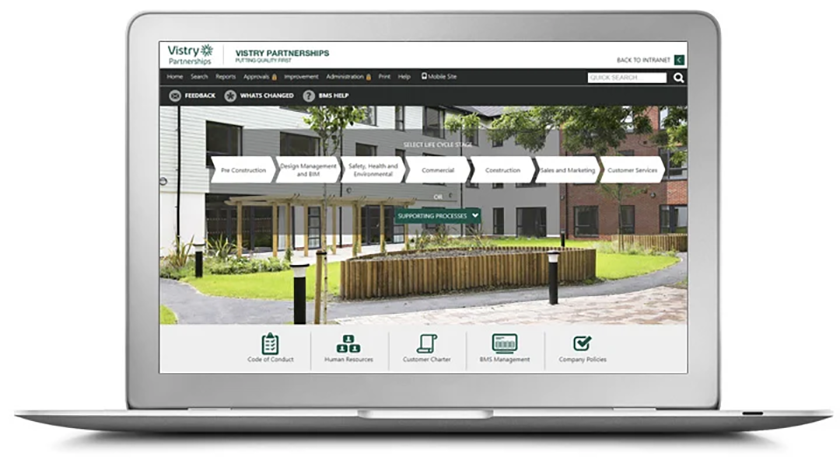 Vistry Partnerships lifecycle-led management-system interface