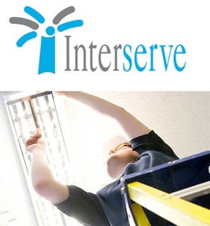 Inter written in black and serve written in blue with a palm tree in blue and black next to it  and below that a man fixing a lightbulb 