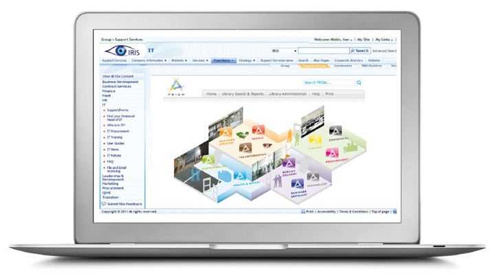 a laptop displaying interserve's process library
